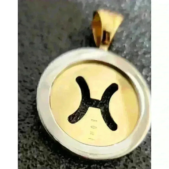 Bulgari Bvlgari 18kt Yellow Gold and Steel Tondo Pisces Zodiac Pendant - Picture 3 of 6